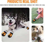 KUTKUT Dog Rain Boots Waterproof Dog Shoes with Reflective Rugged Anti-Slip Sole and Skid-Proof, Dog Shoes for Hot Pavement, Heat Resistant Dog Booties for Medium Large Dogs (Orange) - kutkut