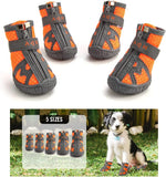 KUTKUT Dog Shoes for Hot Pavement Hardwood Floor, Breathable Dog Booties for Small Medium Dogs with Reflective & Adjustable Strap Zipper, Antislip Paw Protection Dog Boots Orange - kutkutstyl