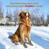 KUTKUT Dustproof Dog Boots for Hardwood Floor | Breathable Dog Shoes | Dog Booties with Reflective Anti-Slip Sole | Outdoor Paw Protectors with Rubber Soles for Hiking and Running Brown - kut