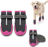 KUTKUT Waterproof Booties for Hot Pavement Dogs Shoes Heat Protection Paw Breathable Non-Slip Rain Shoes Adjustable Reflective Straps for Small Medium Large Dogs 4PCS ( Pink )… - kutkutstyl