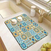 EZYHOME Dish Drying Mat for Kitchen Counter, Heat Resistant Drainer Mat with Non-Slip Rubber Backed, Hide Stain Kitchen Super Absorbent Draining Mat, Easy to Clean Dish Rack Pad - kutkutstyle