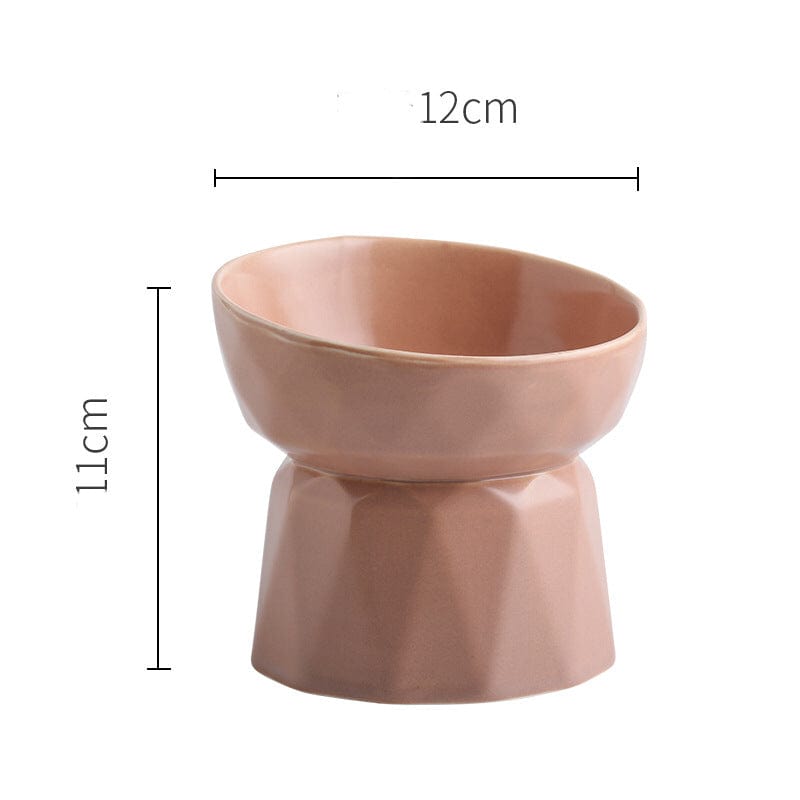 KUTKUT Ceramic Cat Bowl Anti Vomiting, Raised-Cat Food or Water Bowl for Cats & Small Dogs, Ceramic Food Bowl for Protecting Spine, Backflow Prevention Dishwasher Safe (Khaki)…… - kutkuts