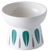 KUTKUT Ceramic Cat & Dog Food Or Water Bowl, Raised Cat Feeder Dishes with Stand, Elevated Pet Food Bowl for Small Dogs and Cats, Backflow Prevention, Anti Vomiting & Reduce Neck Burden - kut