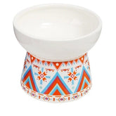 KUTKUT Ceramic Cat Food Or Water Bowl, Raised Cat Feeder Dishes with Stand, Elevated Pet Food Bowl for Cats and Small Dogs, Stress Free Backflow Prevention, Anti Vomiting & Reduce Neck Burden