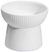 KUTKUT Ceramic Cat Food Or Water Bowl, Raised Cat Feeder Dishes with Stand, Elevated Pet Food Bowl for Cats and Small Dogs, Stress Free Backflow Prevention, Anti Vomiting & Reduce Neck Burden