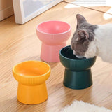 KUTKUT Ceramic Cat Food Or Water Bowl, Raised Cat Feeder Dishes with Stand, Elevated Pet Food Bowl for Cats & Small Dogs,Stress Free Backflow Prevention, Anti Vomiting & Reduce Neck Burden (D