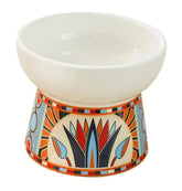 KUTKUT Ceramic Cat Food Or Water Bowl, Raised Cat Feeder Dishes with Stand, Elevated Pet Food Bowl for Small Dogs and Cats, Stress Free Backflow Prevention, Anti Vomiting & Reduce Neck Burden