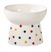 KUTKUT Ceramic Cat Food Or Water Bowl, Raised Small Dog Feeder Dishes with Stand, Elevated Pet Food Bowl for Cats and Small Dogs, Stress Free Backflow Prevention, Anti Vomiting & Reduce Neck