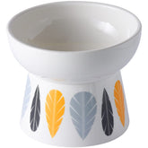 KUTKUT Ceramic Cat Small Dogs Food Or Water Bowl, Elevated Cat Feeder Dishes with Stand, Raised Pet Food Bowl, Stress Free Backflow Prevention, Anti Vomiting & Reduce Neck Burden - kutkutstyl