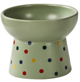 KUTKUT Ceramic Cat & Small Dogs Food Or Water Bowl, Raised Cat Feeder Dishes with Stand, Elevated Pet Food Bowl, Stress Free Backflow Prevention, Anti Vomiting & Reduce Neck Burden - kutkutst