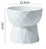 KUTKUT Ceramic Eelevated Anti Vomiting Pet Food Bowl (Pack of 1 (Oval White)) - kutkutstyle