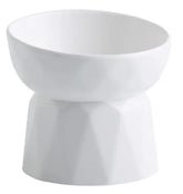 KUTKUT Ceramic Cat Bowl Anti Vomiting, Raised-Cat Food or Water Bowl for Cats and Small Dogs, Ceramic Food Bowl for Protecting Spine, Backflow Prevention Dishwasher Safe (White) - kutkutstyle