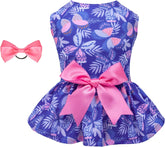 KUTKUT Small Dog Cat Girl Cute Dress, Butterfly Princess Breathable Frock for Small Dogs Cat Girl Puppy Kitten, Ribbon Bow Skirt Dress for ToyPom, Maltese, Yorkii, Papillon - kutkutstyle