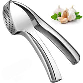 EZYHOME Garlic Press Mincer Squeezer with Big Size Basket Professional Garlic Squeezer, Heavy Duty Rust Proof Garlic Chopper, Mashed Garlic Puree Maker Easy to Clean, Dishwasher Safe - kutkut