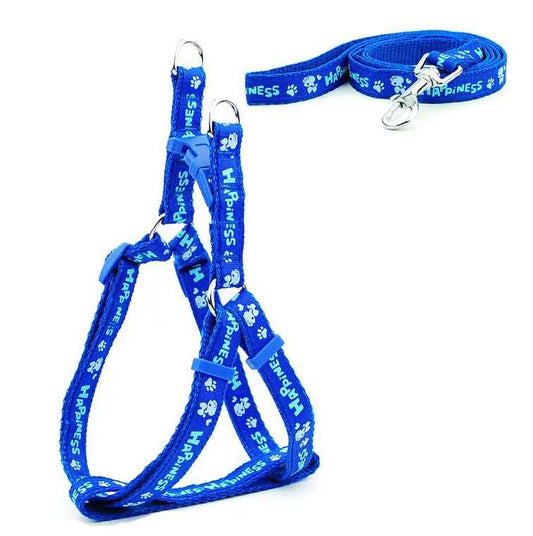 KUTKUT Adjustable No-Pull & No-Choke | Soft Cute Step-in | Small/Medium Dog Girl Boy Harness and Leash Set (Blue, Size: M, Adjustable Chest:41-61 cm) - kutkutstyle