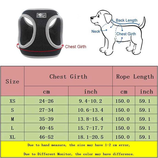 KUTKUT Adjustable Dog/Cat Harness, No Pull for Puppy, Reflective, Breathable & Soft Mesh Padded Step-in Vest & Leash Set, for Outdoor Walking Escape Proof - kutkutstyle