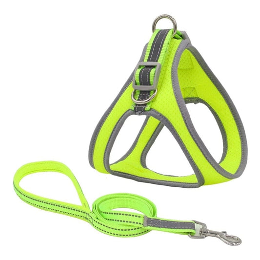 KUTKUT Adjustable Reflective & Breathable | Air Mesh No Pull | Vest Harness and Leash for Small and Medium Dogs and Cats - kutkutstyle