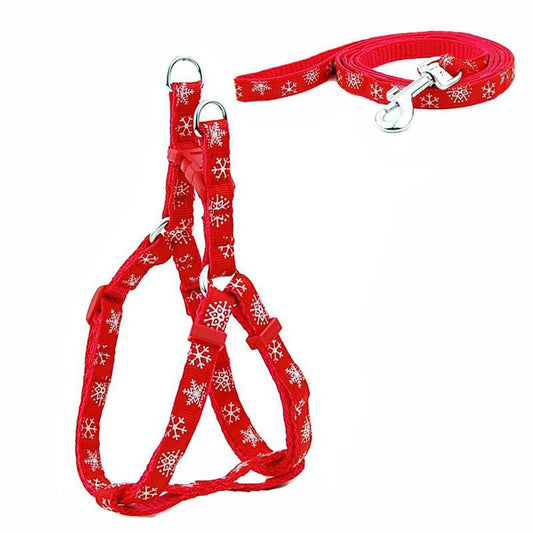 KUTKUT Adjustable with Floral Patterns | Step in Basic Nylon Harness and Leash for Puppy | Outdoor Running Training Walk - kutkutstyle