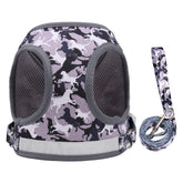 KUTKUT Breathable Mesh in Camouflage Vest Harness and Leash Set for Small Dogs and Cats| Adjustable Reflective Puppy Vest Harness for Small Pets - kutkutstyle
