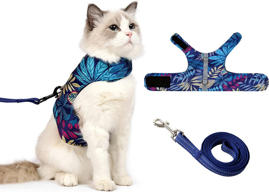 KUTKUT Cat Harness and Leash for Walking Escape Proof Air Mesh Fabric Outdoor Walking Vest with Reflective Strips for Cute Kittens and Small Puppies - kutkutstyle