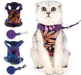 KUTKUT Cat & Small Dog Harness & Leash Set for Walking Escape Proof,2Set Adjustable Vest Harness for Kitten & Puppy with Reflective Strap,Easy Control Jacket for Walking Outdoor - kutkutstyle