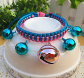 KUTKUT Pet Collar Dog Collar Necklace Hand Woven Cat Collar Bell Pendant Cat Accessories Puppy Pet Supplies with Bells (Size: L, Adjustable Neck: 20cm - 55cm)…-Harness-kutkutstyle