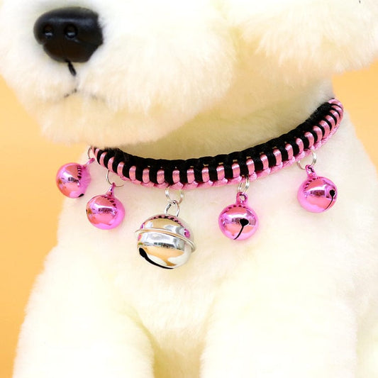 KUTKUT Pet Collar Necklace | Hand Woven Dog - Cat Bell Pendant Collar Cat Accessories Puppy Pet Supplies with Bells (SIZE: M, Adjustable Neck: 20cm - 45cm)…-Harness-kutkutstyle
