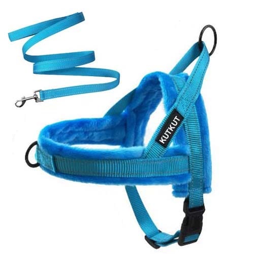 KUTKUT Soft Flannel Padded Dog Vest Harness & Leash|Escape Proof/Quick Fit Reflective Strap Personalized Harness & Leash with Pet Name & Phone Number For Small Dogs - kutkutstyle