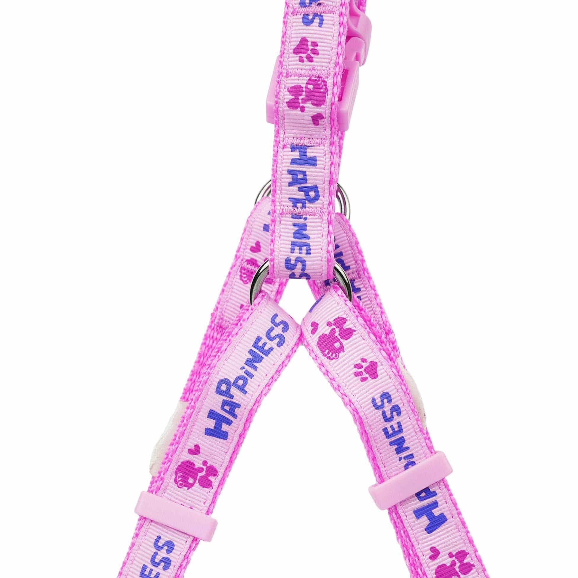 KUTKUT Adjustable Soft Cute Step-in | No-Pull & No-Choke | Small/Medium Dog Girl Boy Harness and Leash Set (Pink, Size: M, Adjustable Chest:41-61 cm) - kutkutstyle