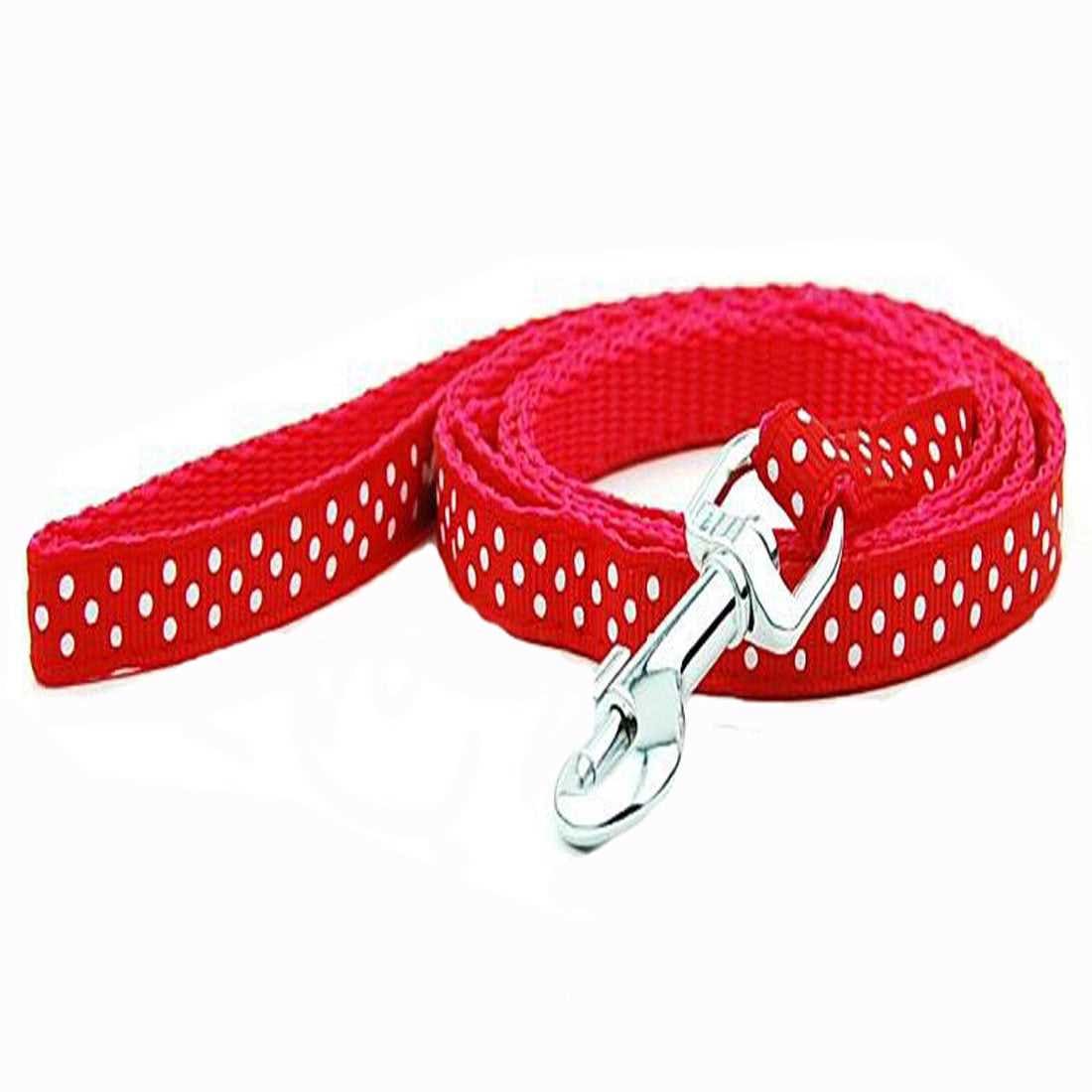 KUTKUT Adjustable | Polka Print Heavy Duty | No Pull Pet Back Clip Halter Harness and Leash for Small- Medium Dogs and Cats (Red, Size: M, Adjustable Chest: 41-61 cm) - kutkutstyle