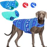 KUTKUT Christmas Dog Winter Coat Pet Sweater, Reversible Dog Fleece Jacket Reflective Pet Warm Vest, Cold Weather Christmas Costume Dog Clothes for Puppies and Small dogs - kutkutstyle