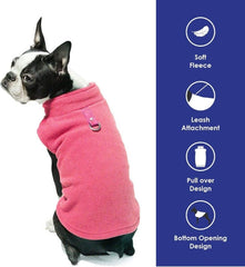 KUTKUT Fleece Vest Dog Sweater - Warm Pullover Fleece Dog Jacket with Leash Attachment - Winter Small Dog Sweater- Cold Weather Dog Clothes for Small Dogs Shih Tzu, Lhasa Apso, King Charles e