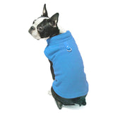 KUTKUT Lightweight Dog Fleece Sweater | Warm Pullover Polar Fleece Dog Jacket with Leash Attachment | Winter Small Dog Coat for Yorkie, Maltese, Chihuahua, Shih Tzu etc. (Blue) - kutkutstyle