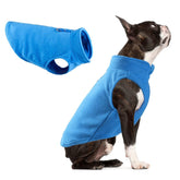 KUTKUT Lightweight Dog Fleece Sweater | Warm Pullover Polar Fleece Dog Jacket with Leash Attachment | Winter Small Dog Coat for Yorkie, Maltese, Chihuahua, Shih Tzu etc. (Blue) - kutkutstyle