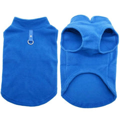 KUTKUT Lightweight Dog Fleece Sweater | Warm Pullover Polar Fleece Dog Jacket with Leash Attachment | Winter Small Dog Coat for Yorkie, Maltese, Chihuahua, Shih Tzu etc. (Blue) - kutkutstyle