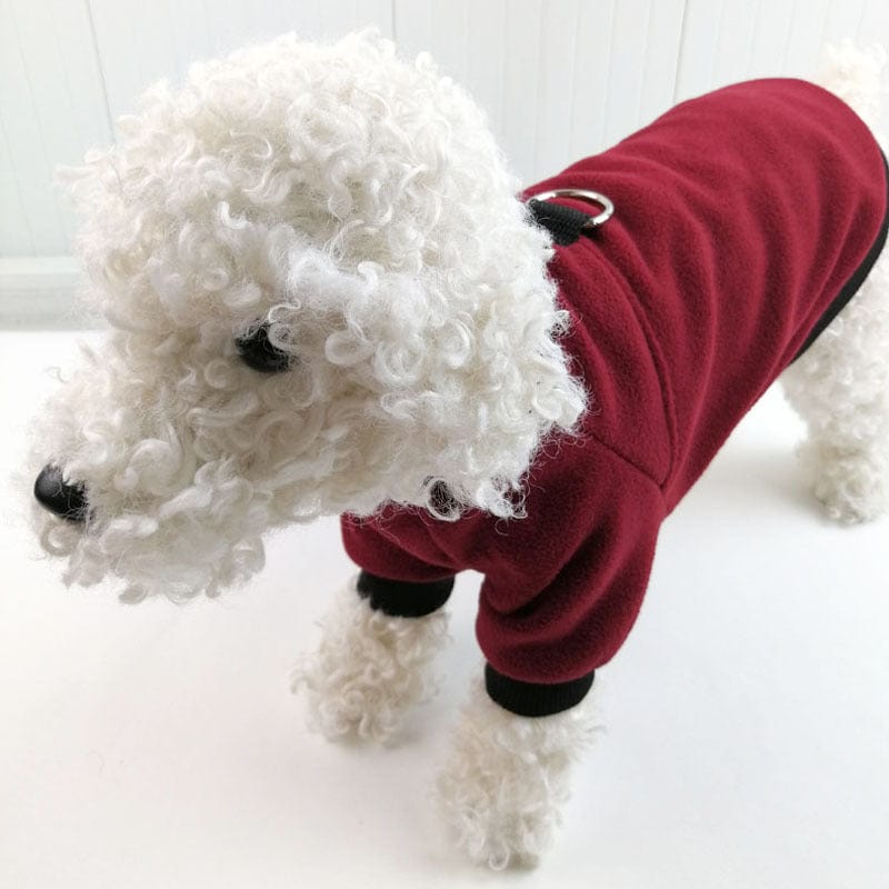 KUTKUT Lightweight Dog Polar Fleece Small Dog Sweater | Warm Pullover Dog Jacket with Leash Attachment | Sweater for Yorkie Maltese, Shih Tzu etc. - kutkutstyle