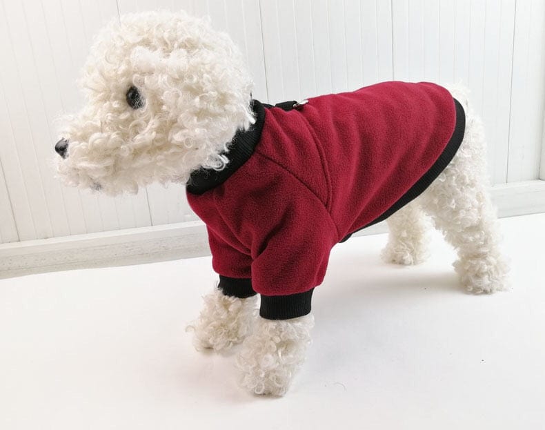 KUTKUT Lightweight Dog Polar Fleece Small Dog Sweater | Warm Pullover Dog Jacket with Leash Attachment | Sweater for Yorkie Maltese, Shih Tzu etc. - kutkutstyle