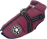 KUTKUT Padded Vest Dog Jacket with Harness Winter Dog Coat Fleece Dog Jacket Waterproof Dog Coat Zipper Dog Jacket Dog Coat with Reflective Harness for Small Dogs-Jacket-kutkutstyle