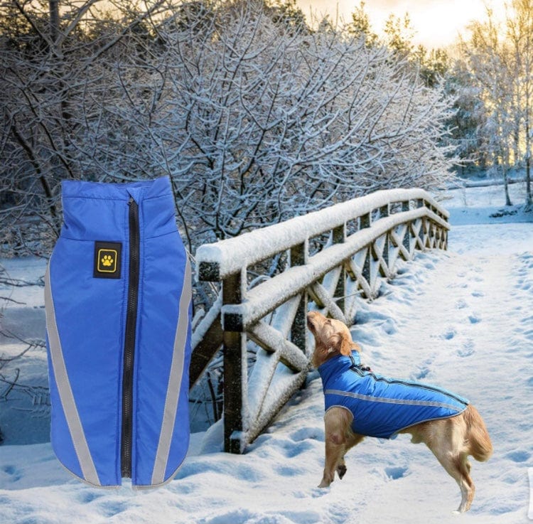 KUTKUT Windproof Warm Dog Winter Jacket| Reflective Cold Weather Coat | Waterproof Polar Fleece Lining Wind Breaker with Leash Hole Pet Warm Clothing For Small, Medium and Large Dogs. - kutku