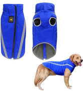 KUTKUT Windproof Warm Dog Winter Jacket| Reflective Cold Weather Coat | Waterproof Polar Fleece Lining Wind Breaker with Leash Hole Pet Warm Clothing For Small, Medium and Large Dogs. - kutku
