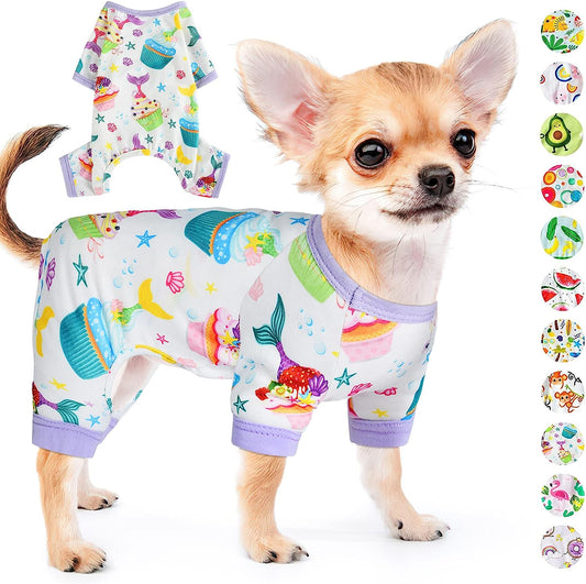 KUTKUT Dog Cat Romper Pjs Spring Summer Autumn Dog Clothes for Puppies Small Dogs Kitten Girl - Boy, Soft Stretchy Cat Clothes Doggie Onesies Cat Pet Jammies Outfit - kutkutstyle
