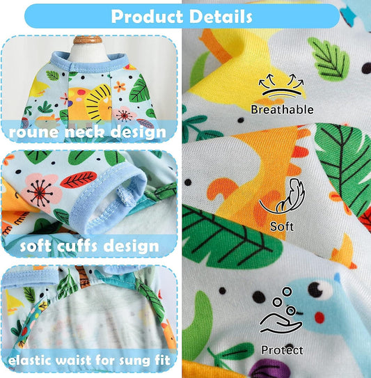 KUTKUT Small Dog Jumpsuit, Dog Pjs Spring Doggie Onesies Summer Pet Jammies Dog Clothes for Kitten Puppies Small Dogs Girl, Cat Apparel Outfit - kutkutstyle