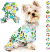 KUTKUT Small Dog Jumpsuit, Dog Pjs Spring Doggie Onesies Summer Pet Jammies Dog Clothes for Kitten Puppies Small Dogs Girl, Cat Apparel Outfit - kutkutstyle