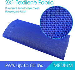 KUTKUT Cooling Elevated Dog Bed | Portable Durable Metal Frame Raised Cot with Washable & Breathable Teslin Recyclable Mesh, Indoor Outdoor Pet Bed for Small, Medium & Large Dogs - kutkutstyl