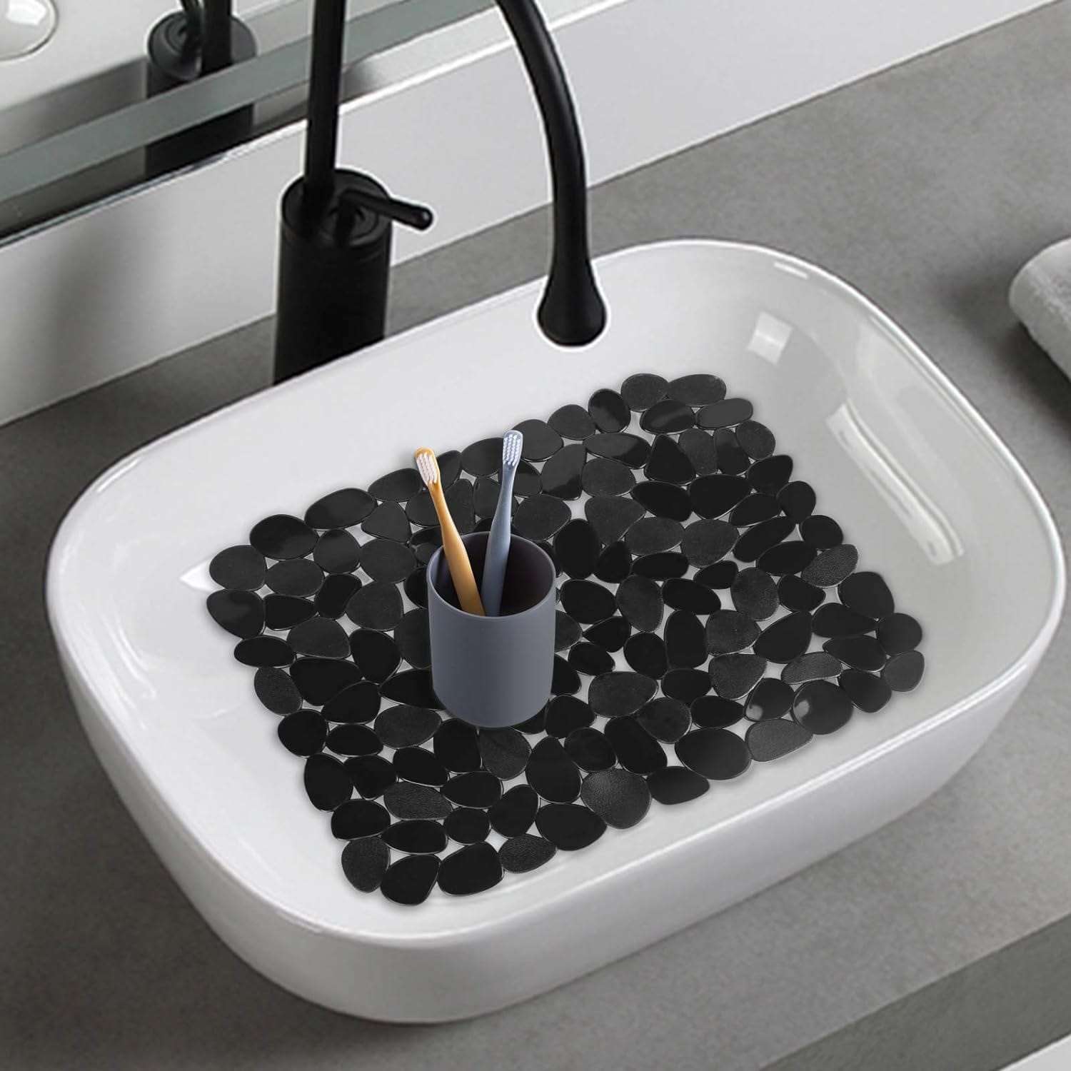 EZYHOME Kitchen Sink mat Set for Bottom of Kitchen Sink, Adjustable PVC Sink Mat Protector for Stainless Steel/Porcelain Sink, Quick Draining Dish Drying Mat - kutkutstyle