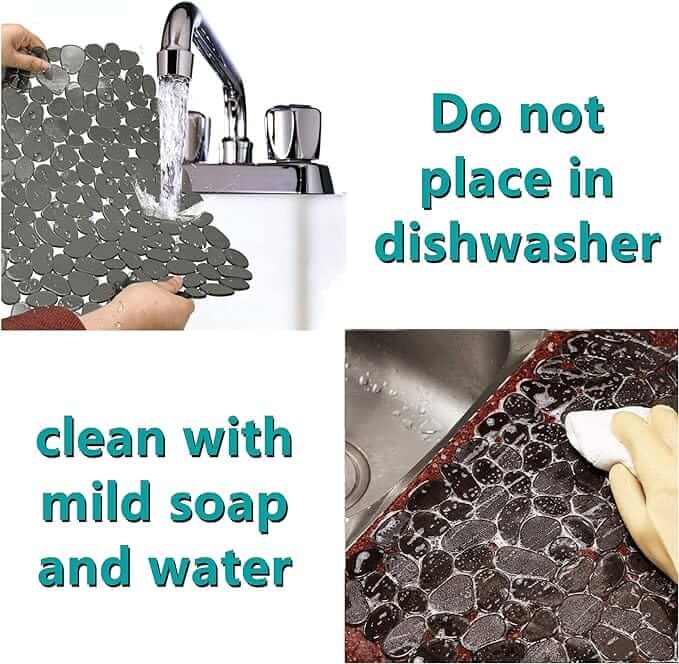 EZYHOME Kitchen Sink Mats, Adjustable PVC Sink Protector Mats for Stainless Steel Sink or Porcelain Sink, Dish Drying Mat for Bathroom Kitchen Sink Countertop, 15.8 x 12 inch - kutkutstyle