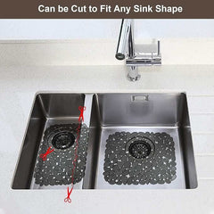 EZYHOME Kitchen Sink Mats, Adjustable PVC Sink Protector Mats for Stainless Steel Sink or Porcelain Sink, Dish Drying Mat for Bathroom Kitchen Sink Countertop, 15.8 x 12 inch - kutkutstyle