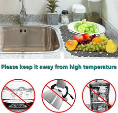 EZYHOME Kitchen Sink Mats, Adjustable PVC Sink Protector Mats for Stainless Steel Sink or Porcelain Sink, Dish Drying Mat for Bathroom Kitchen Sink Countertop, 15.8 x 12 inch - kutkutstyle