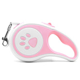 KUTKUT Retractable Dog Leash, 360° Tangle-Free Pet Leash, Anti-Slip Handle One-Handed Brake/Pause/Lock 5 Meter Nylon Retractable Dog Leashes for Small Dogs & Medium Dogs (Pink, 16ft)…-Leash-kutkutstyle