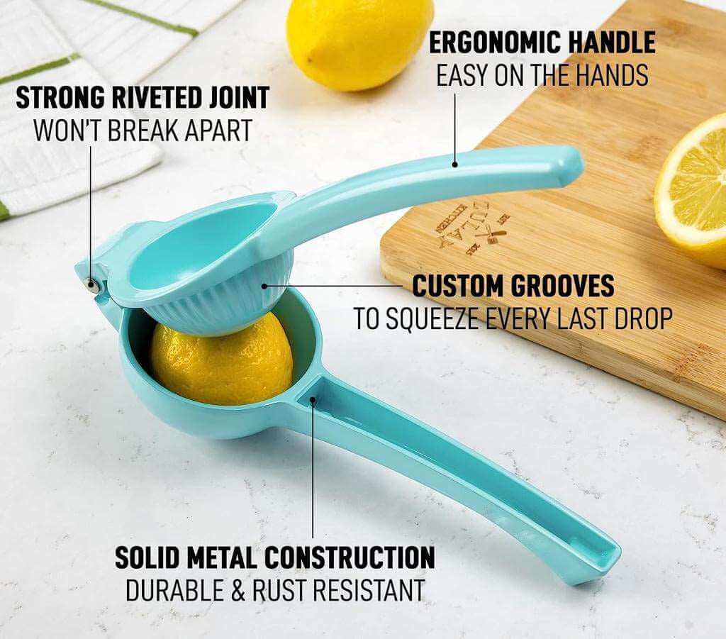 EZYHOME Lemon Squeezer - Lemon Juicer -Manual Juicer Citrus Lemon Squeezer, Fruit Juicer Lime Press Metal, Professional Kitchen Tools And Gadgets For Making Fresh Juice - Dishwasher-Safe - ku